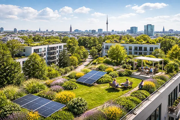 Grüne Fassade am Haus